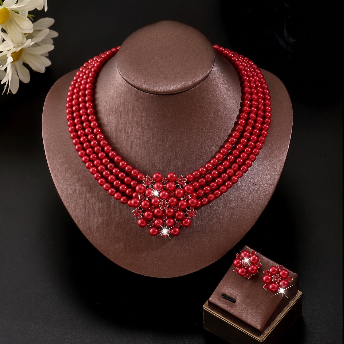 Women Multi‑Strand Pearl Flowe - đánh giá và giá Women Fashion Photoshoot