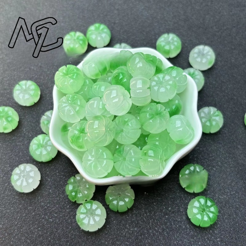 10pcs A Green Jade Pumpkin Bea - đánh giá và giá Women'S Fashion Jewellery