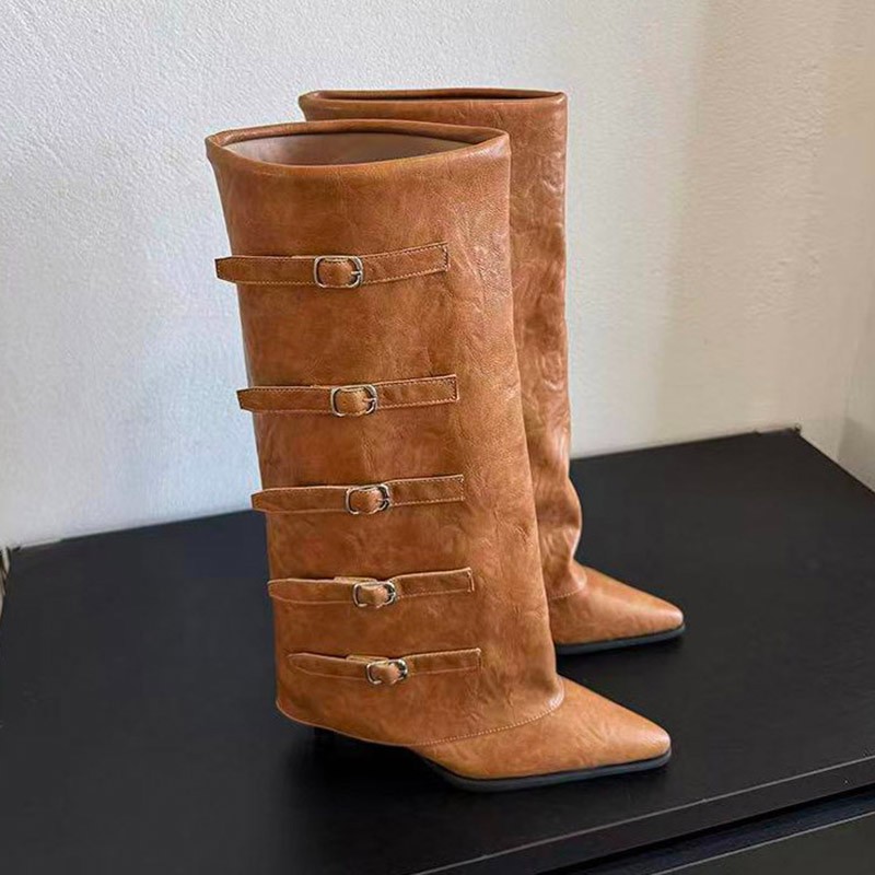 New Autumn Winter Pointed Toe  - đánh giá và giá Women'S Fashion Knee High Boots
